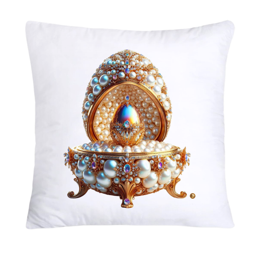 Stunning Gold and Pearls Inspired Faberge Egg Pillow Covers-4798