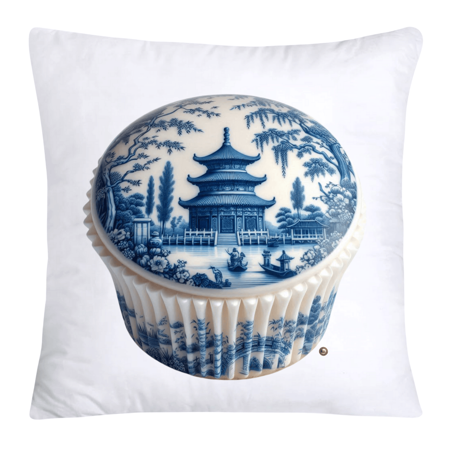 Blue Willow 18x18 Chinoiserie Cupcake Throw Pillow Covers-3775