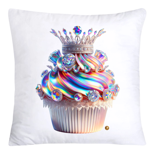 Silver Iridescent Royal Cupcake Pillow Covers 18x18-4653