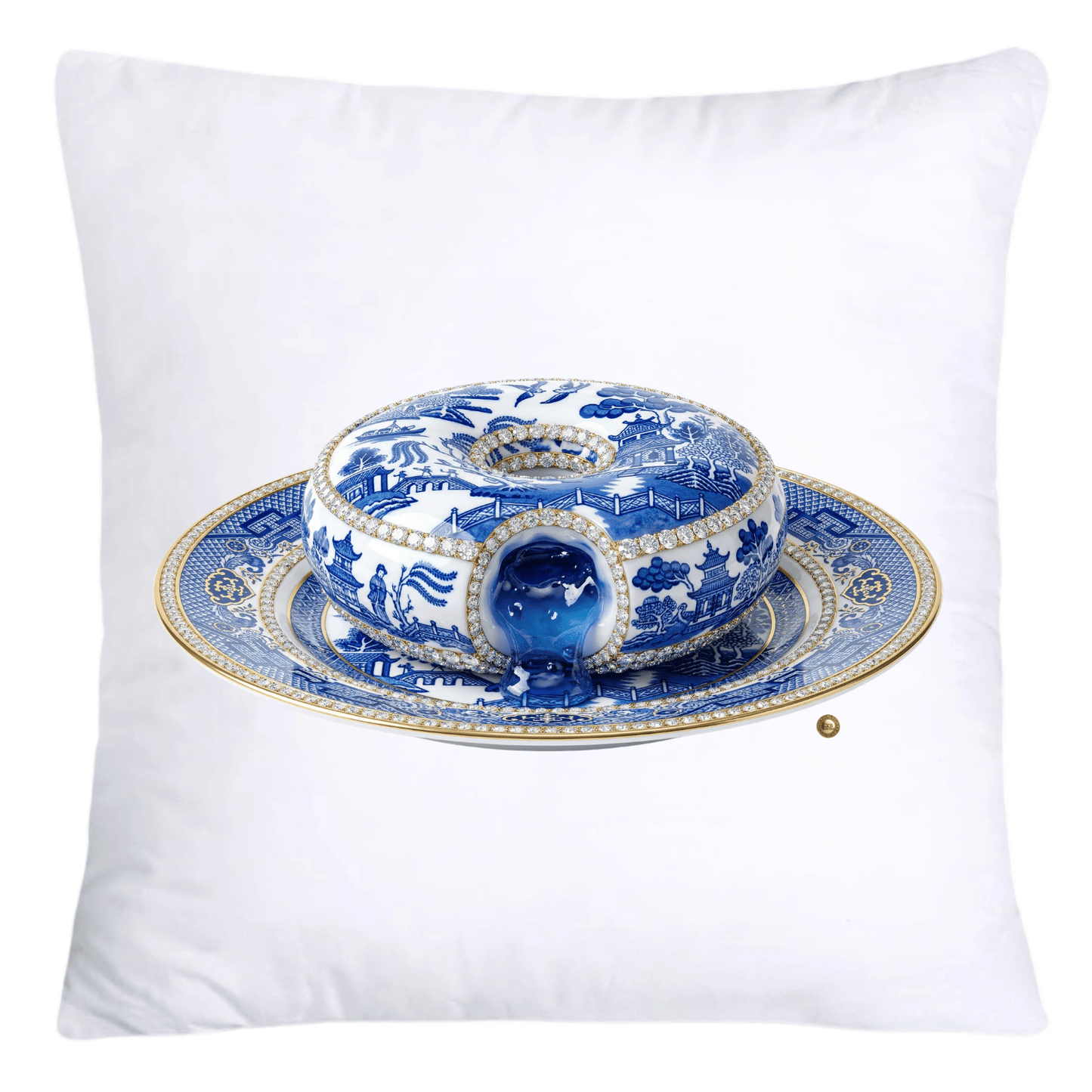 Blue Willow Whimsical Donut Throw Pillow Covers 18X18-4427