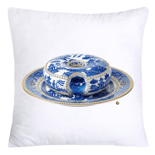 Blue Willow Whimsical Donut Throw Pillow Covers 18X18-4427