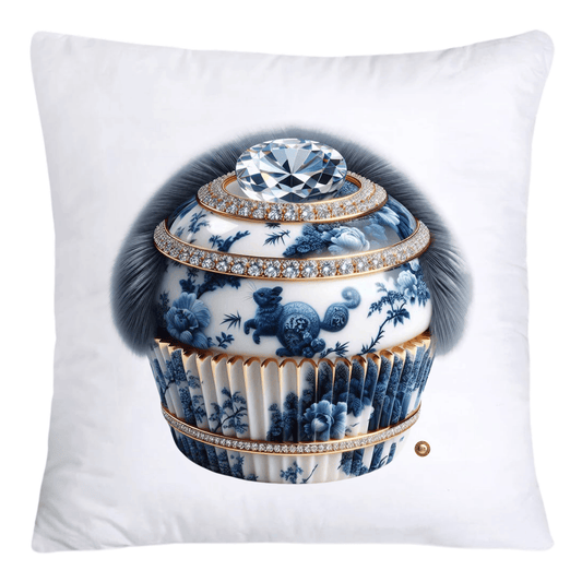 Blue Willow Chinoiserie Cupcake Throw Pillow Covers 18X18-4689