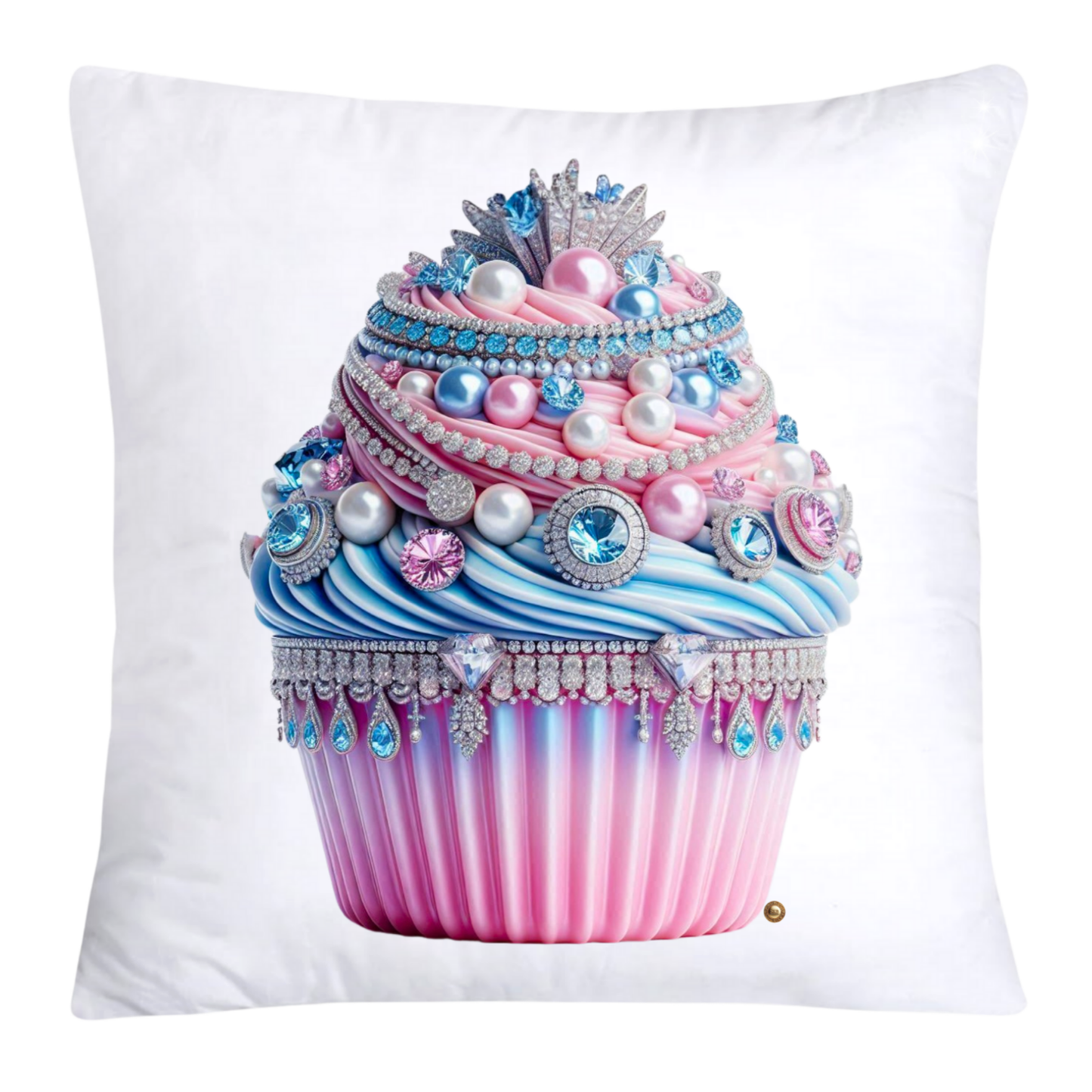Cotton Candy Pink and Blue Cupcake Pillow Covers-3267