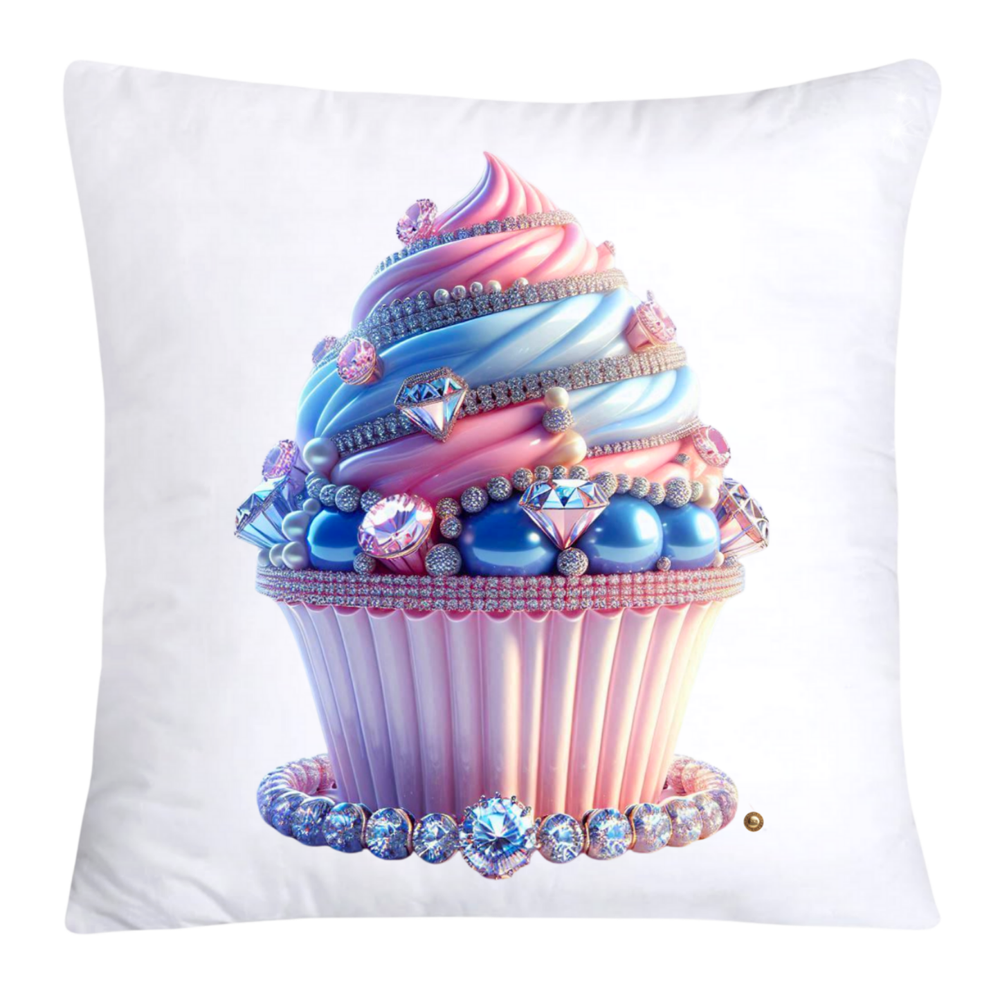 Cotton Candy Pink and Blue Cupcake Pillow Covers-3273