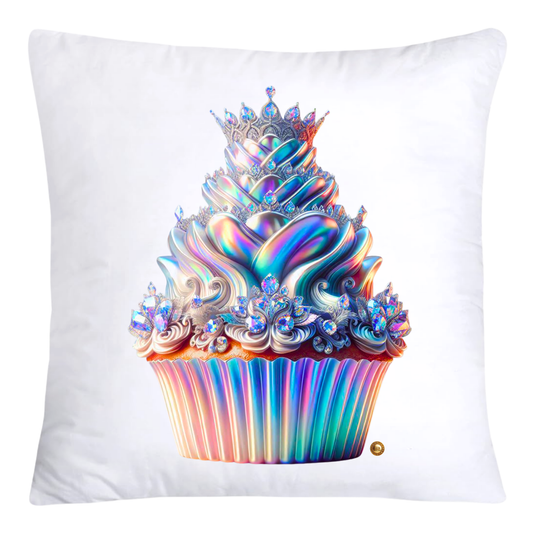 Silver Iridescent Royal Cupcake Pillow Covers 18x18-4650