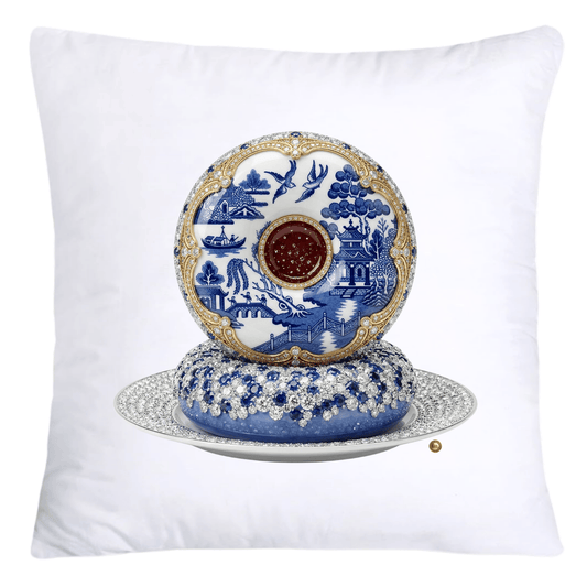 Blue Willow Whimsical Donut Throw Pillow Covers 18X18-4430
