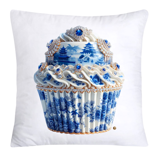 Blue Willow 18x18 Chinoiserie Cupcake Throw Pillow Covers-3805