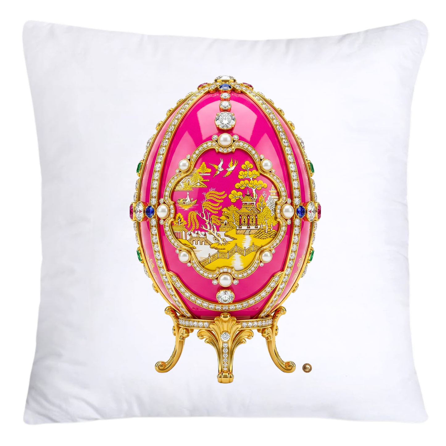 Pink Willow 18x18 Chinoiserie Egg Pillow Covers-4552