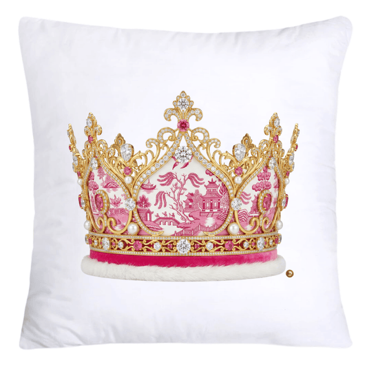 Pink Willow Royal King/Queen Crown Pillow Covers-4380