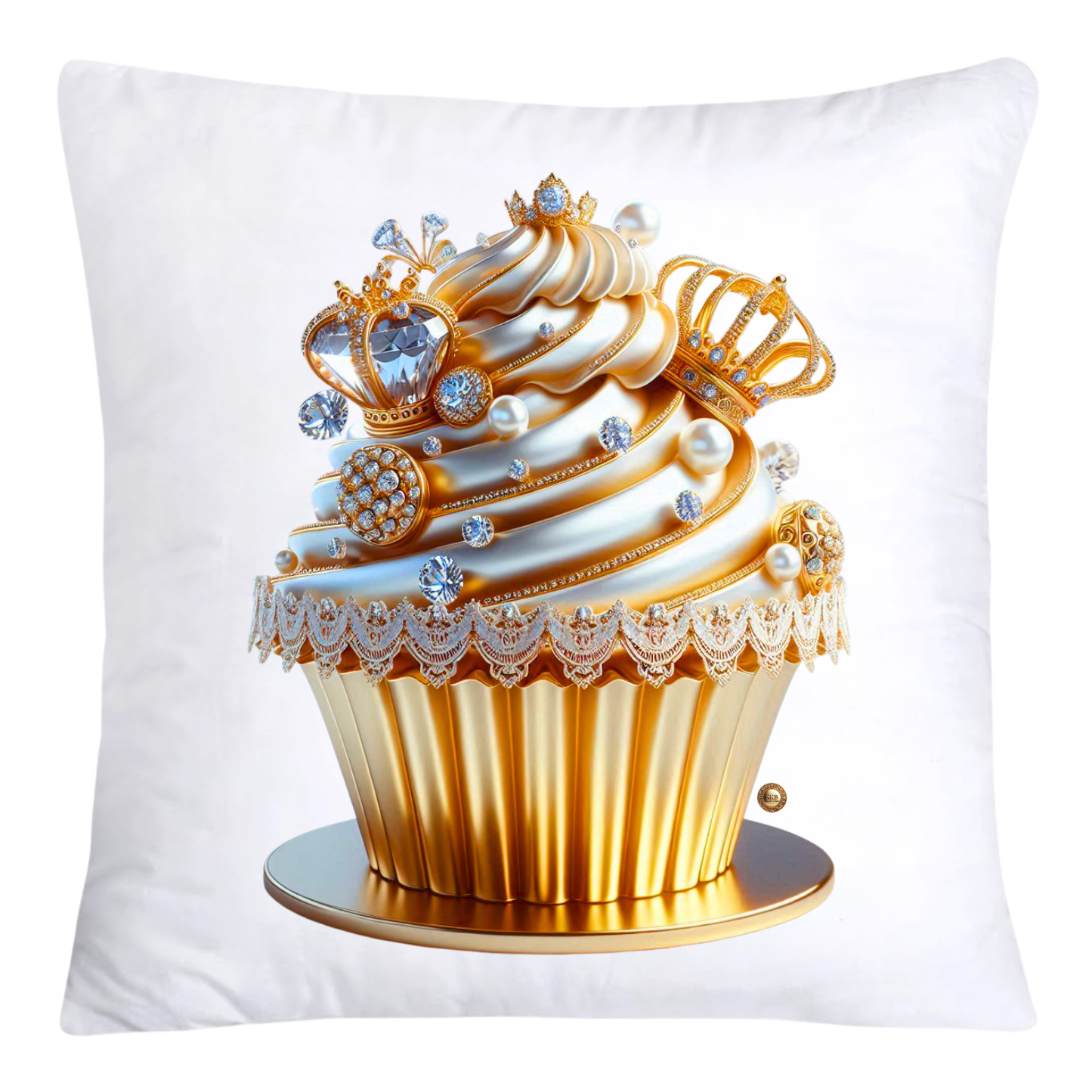 Gold Iridescent Royal Cupcake Pillow Covers 18x18-4137