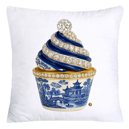 Blue Willow 18x18 Chinoiserie Cupcake Throw Pillow Covers-4538