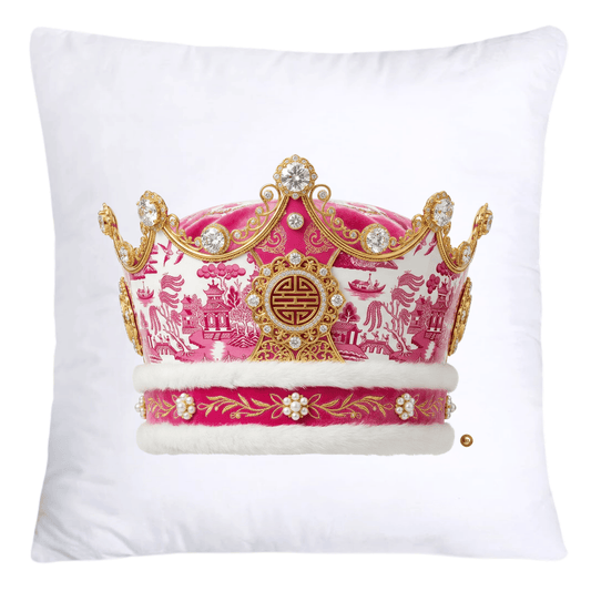 Pink Willow Royal King/Queen Crown Pillow Covers-4382