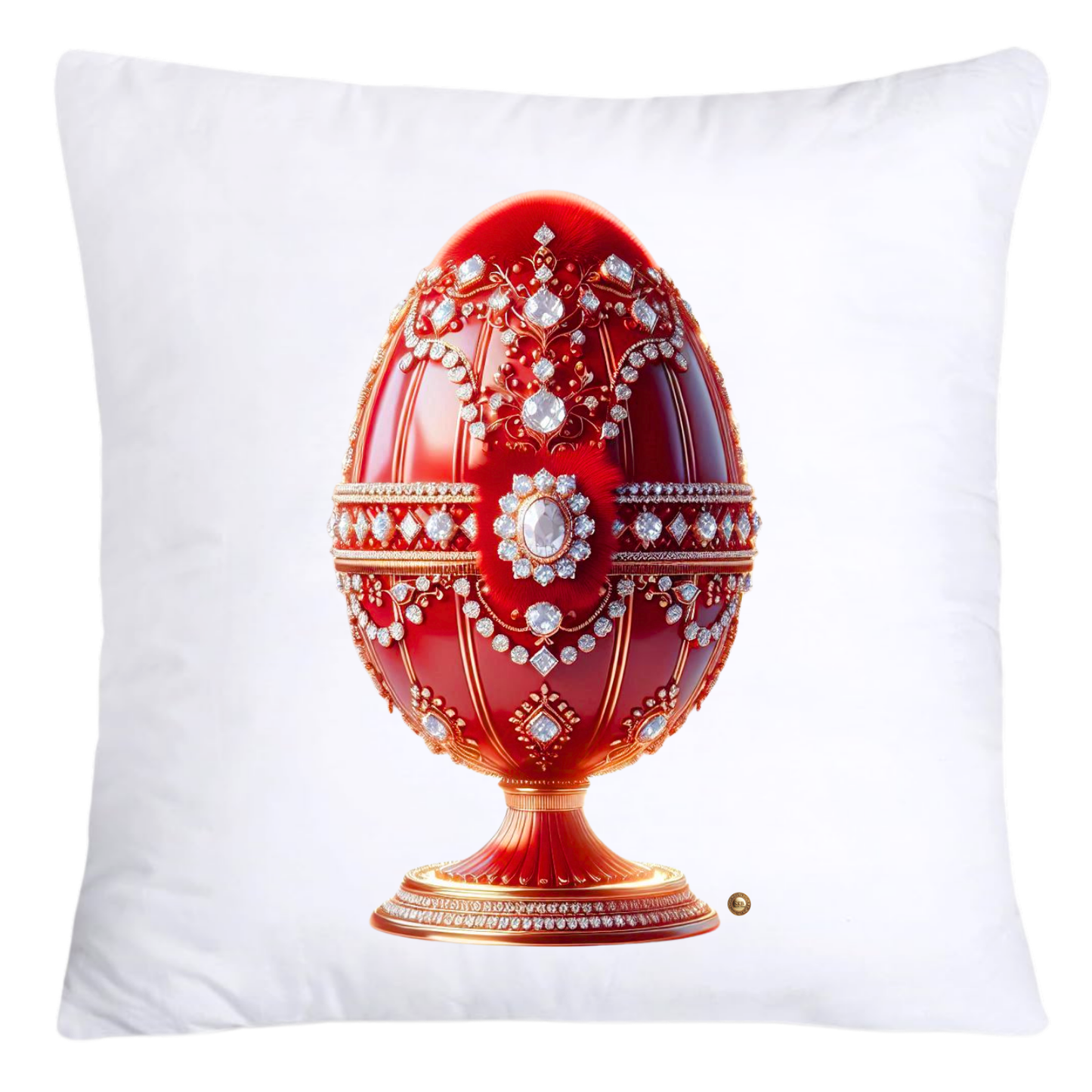 Stunning Red and Gold Inspired Faberge Egg Pillow Covers-4583