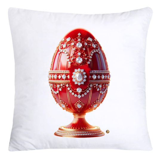 Stunning Red and Gold Inspired Faberge Egg Pillow Covers-4583