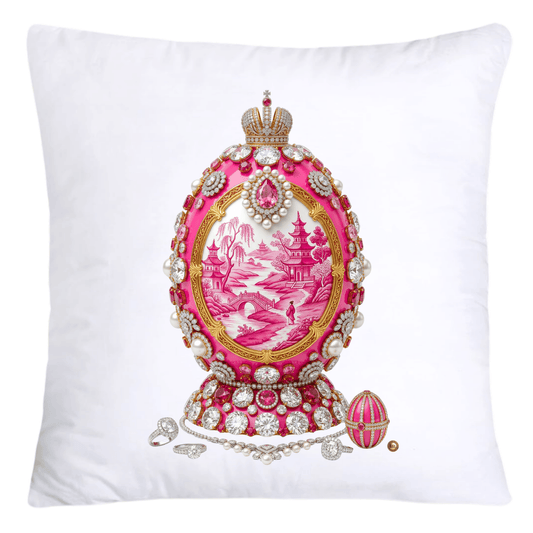 Pink Willow 18x18 Chinoiserie Egg Pillow Covers-4558
