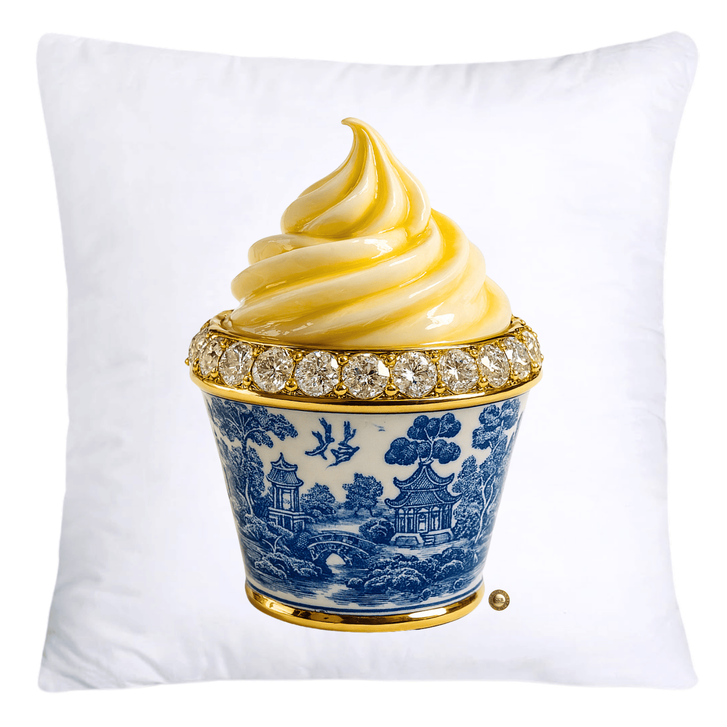 Blue Willow 18x18 Chinoiserie Cupcake Throw Pillow Covers-4535