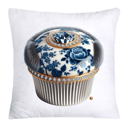 Blue Willow Chinoiserie Cupcake Throw Pillow Covers 18X18-4842