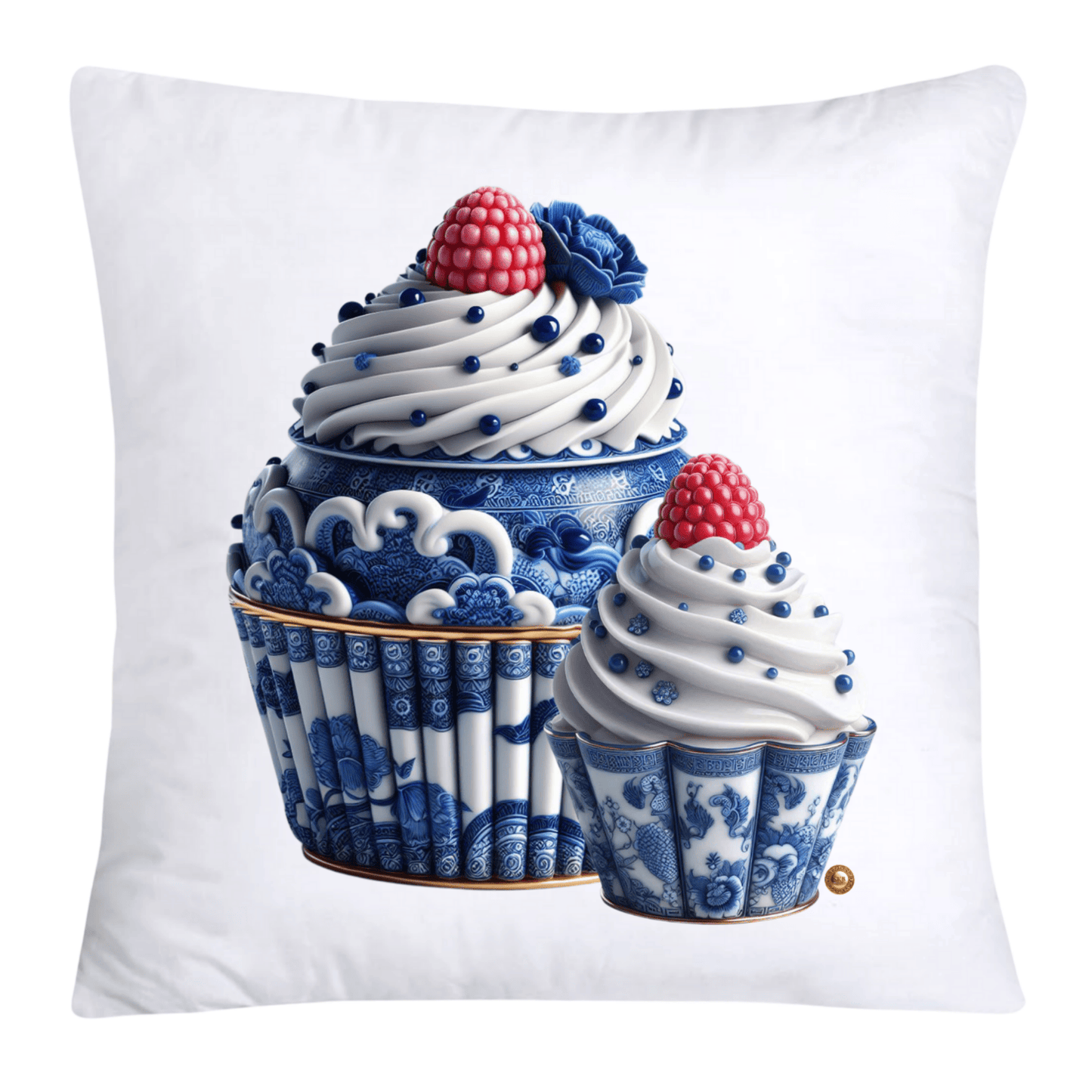 Blue Willow 18x18 Chinoiserie Cupcake Throw Pillow Covers-4976