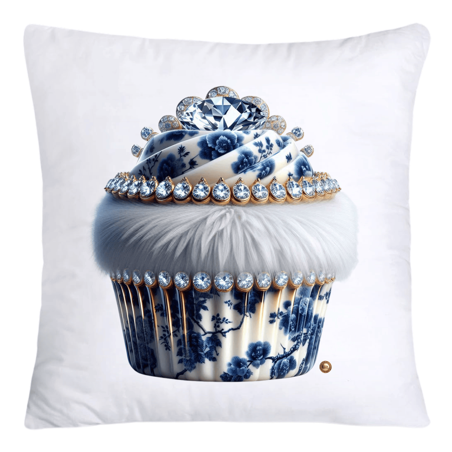 Blue Willow Chinoiserie Cupcake Throw Pillow Covers 18X18-4663