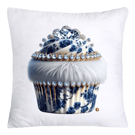 Blue Willow Chinoiserie Cupcake Throw Pillow Covers 18X18-4663