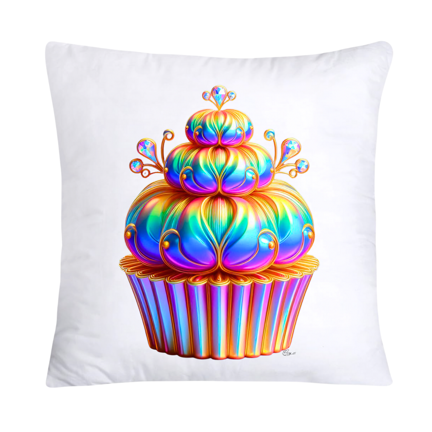 Iridescent Royal Cupcake Pillow Covers 18x18-407