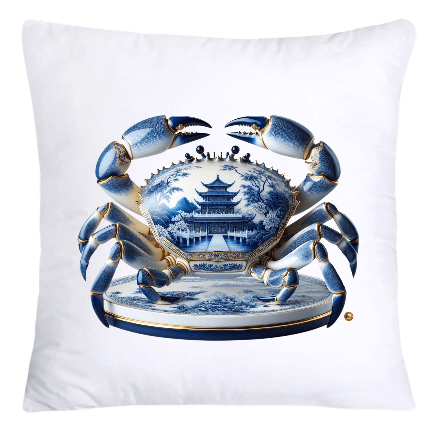 Blue Willow Stunning Crab Pillow Covers-5591