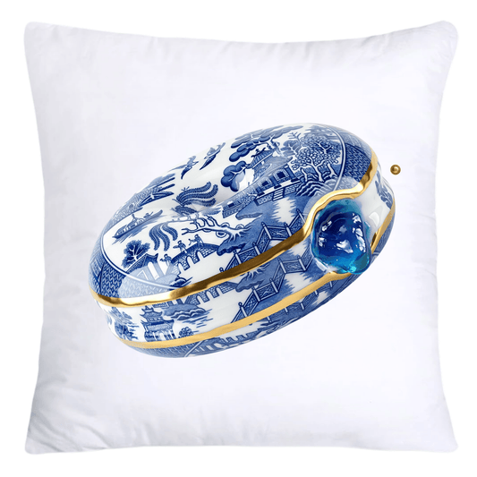 Blue Willow Whimsical Donut Throw Pillow Covers 18X18-4421