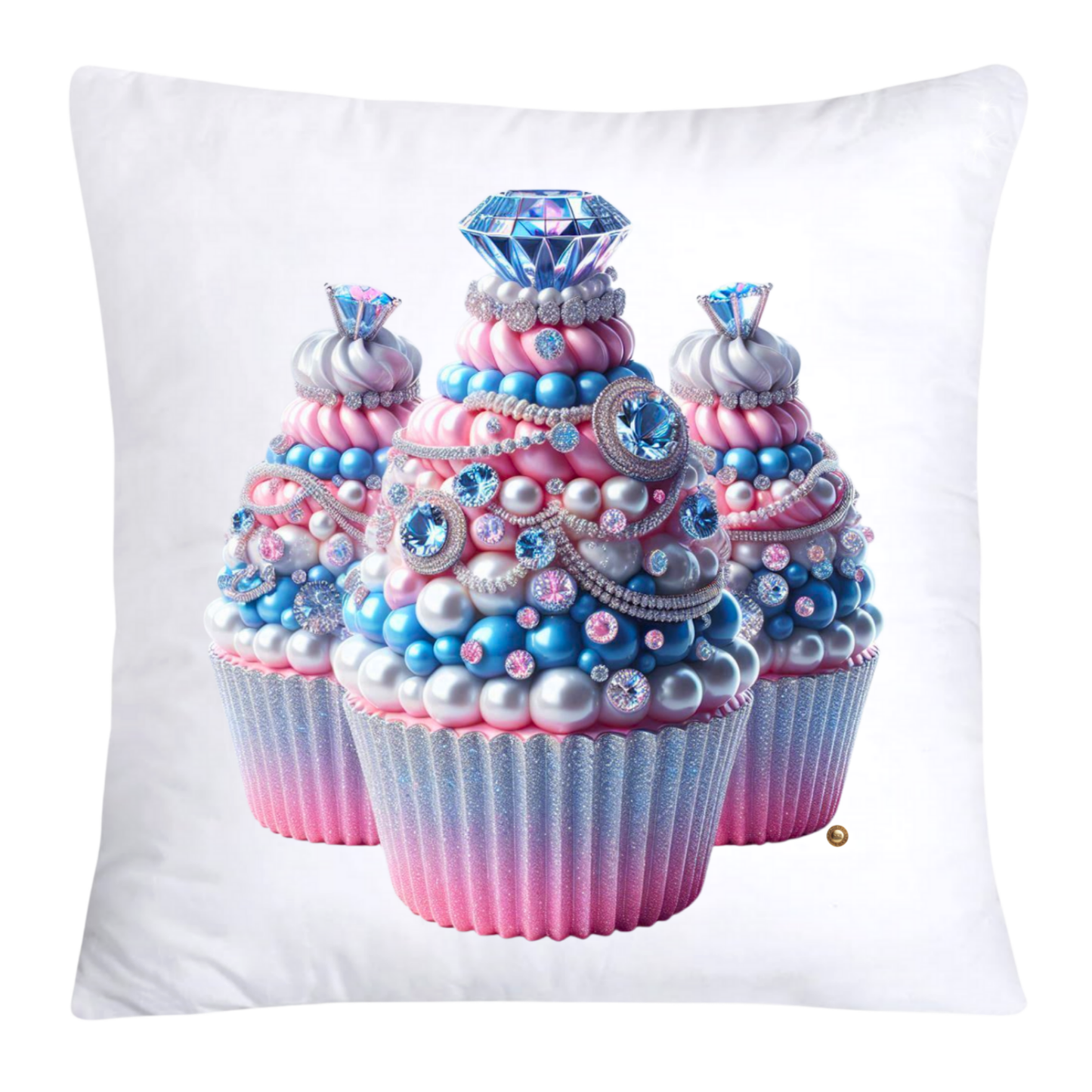 Cotton Candy Pink and Blue Cupcake Pillow Covers-3266