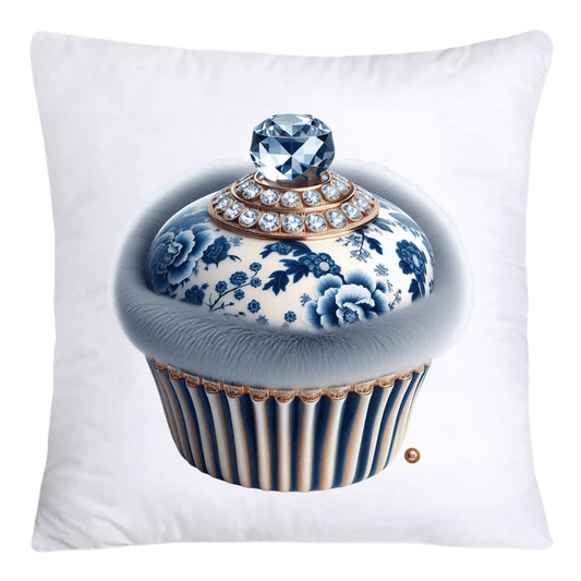 Blue Willow Chinoiserie Cupcake Throw Pillow Covers 18X18-4665