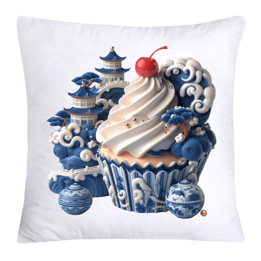 Blue Willow 18x18 Chinoiserie Cupcake Throw Pillow Covers-5004