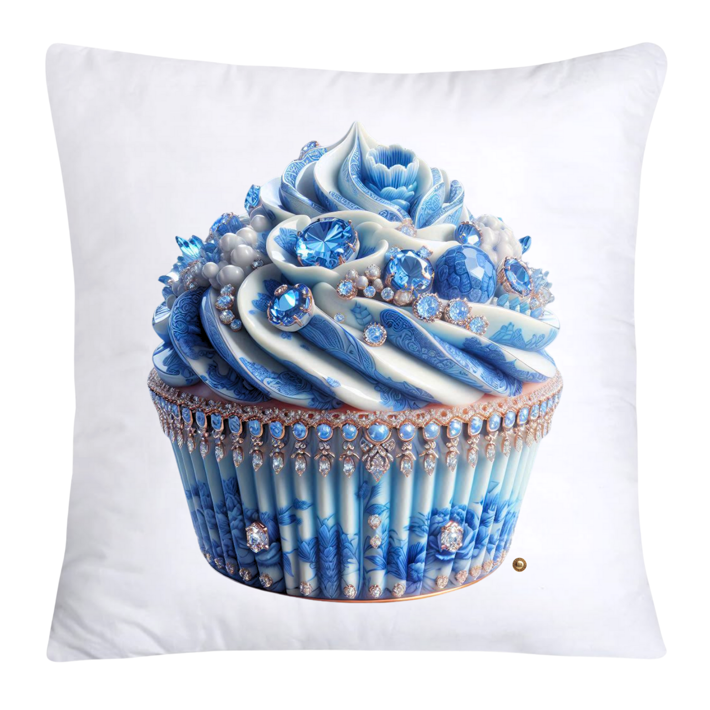 Blue Willow Chinoiserie Cupcake Throw Pillow Covers 18X18-3562
