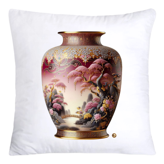 Pink Willow Chinoiserie Vase Pillow Covers 18x18-4286