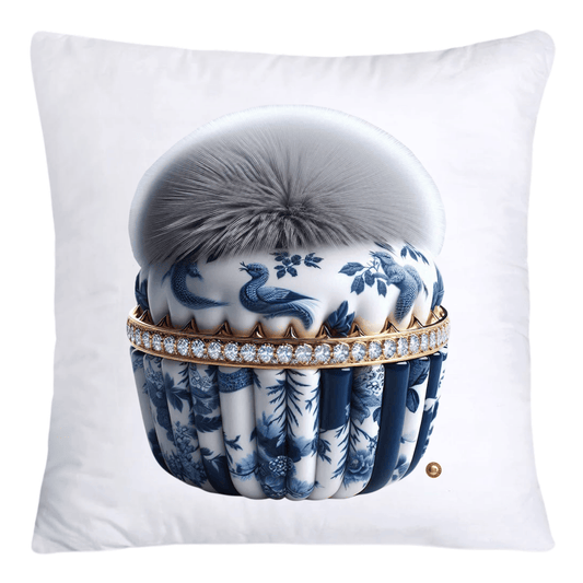 Blue Willow Chinoiserie Cupcake Throw Pillow Covers 18X18-4692