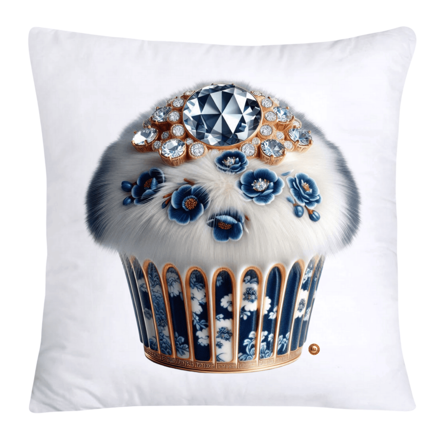 Blue Willow Chinoiserie Cupcake Throw Pillow Covers 18X18-4840