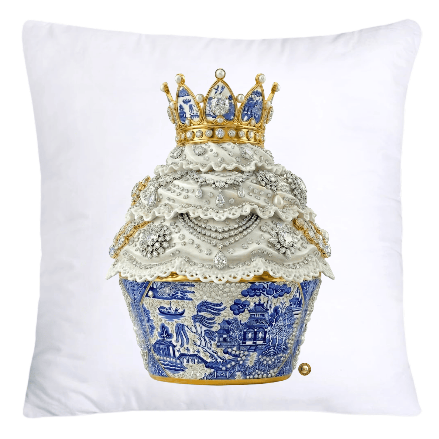 Blue Willow 18x18 Chinoiserie Cupcake Throw Pillow Covers-4508