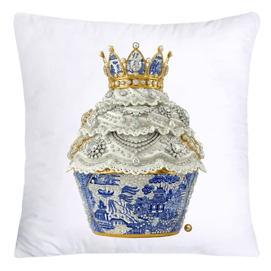 Blue Willow 18x18 Chinoiserie Cupcake Throw Pillow Covers-4508