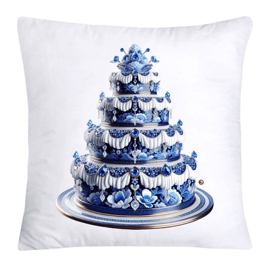 Blue Willow Chinoiserie Cupcake Throw Pillow Covers 18X18-3549