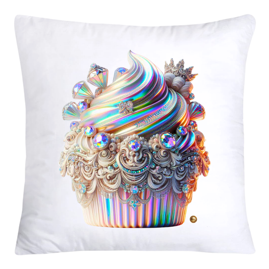Silver Iridescent Royal Cupcake Pillow Covers 18x18-4632