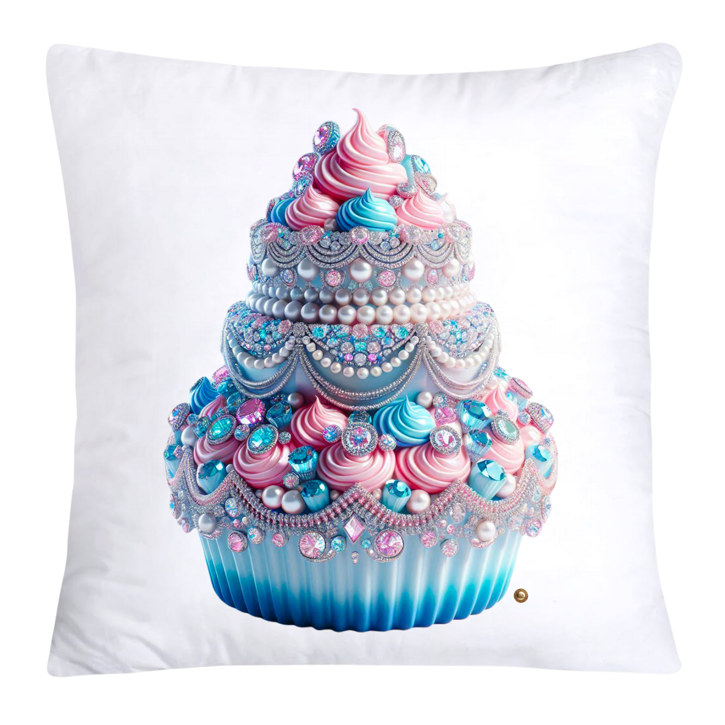 Cotton Candy Pink and Blue Cupcake Pillow Covers-3272