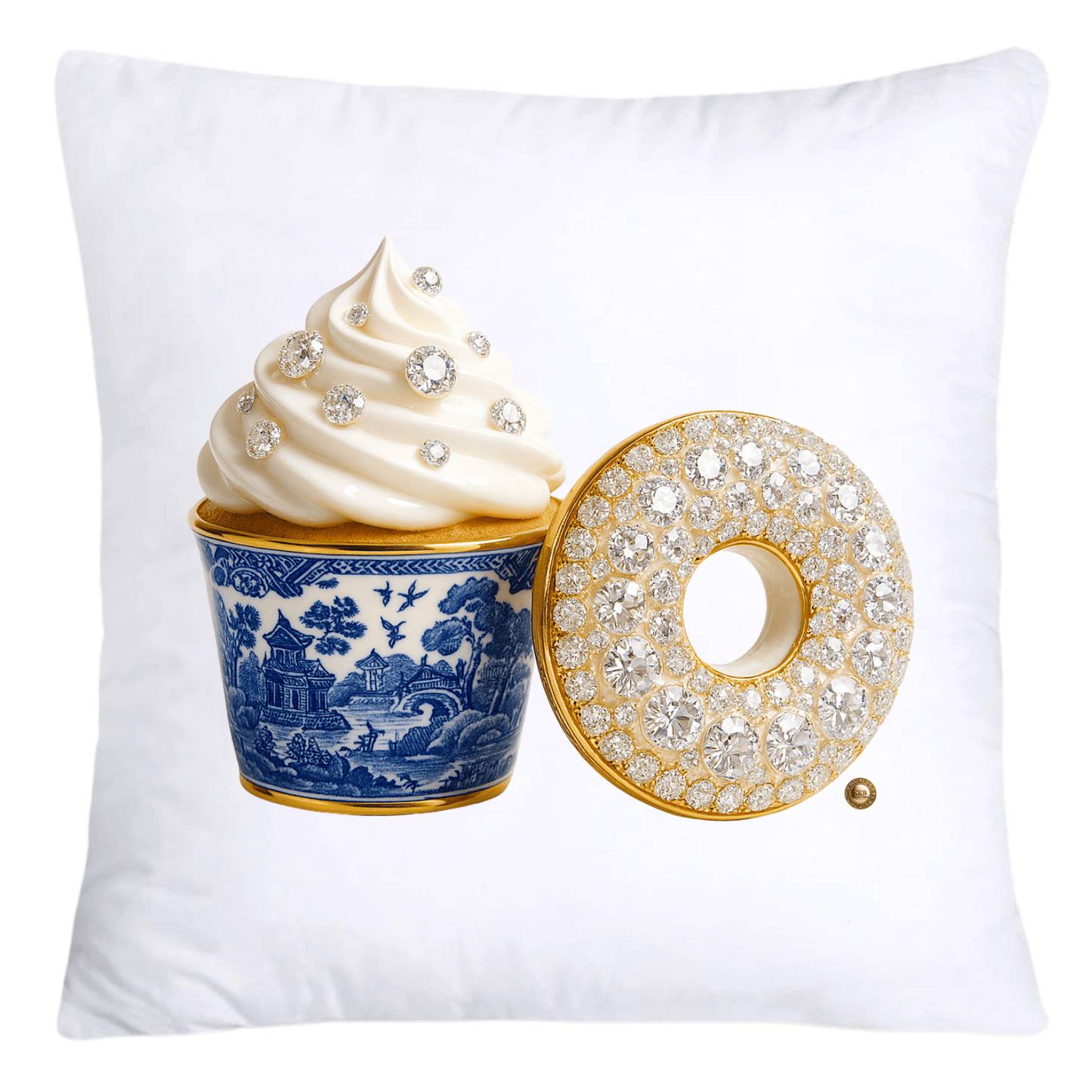 Blue Willow 18x18 Chinoiserie Cupcake Throw Pillow Covers-4987