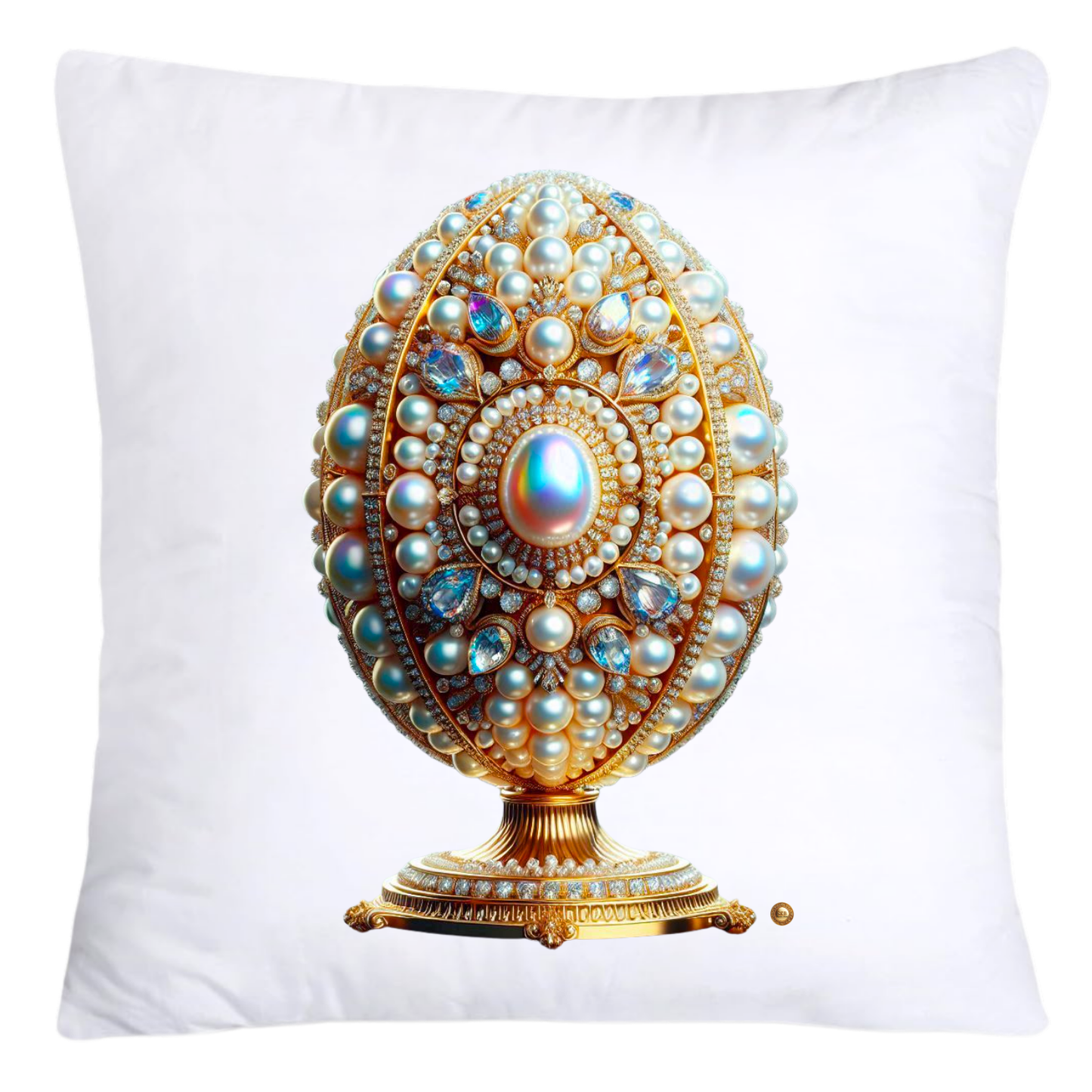 Stunning Gold and Pearls Inspired Faberge Egg Pillow Covers-4574