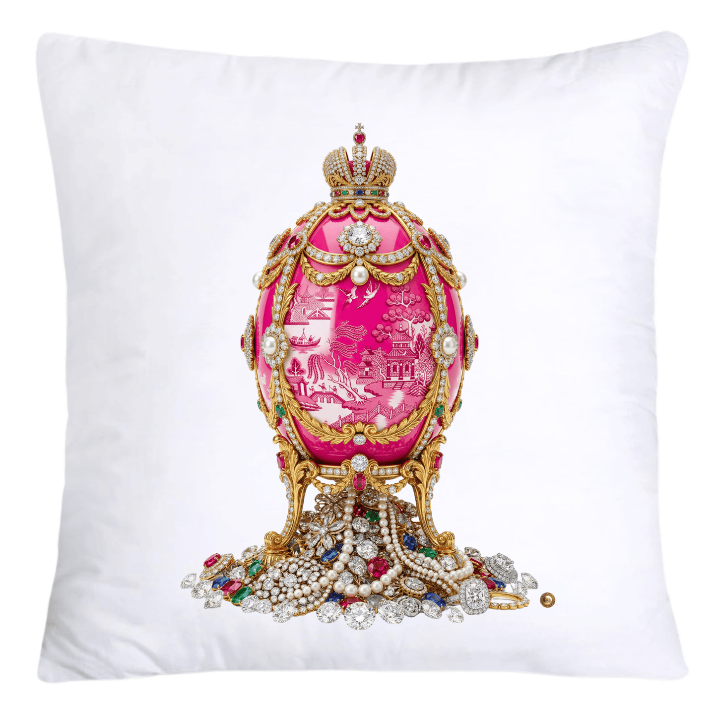Pink Willow 18x18 Chinoiserie Egg Pillow Covers-4556