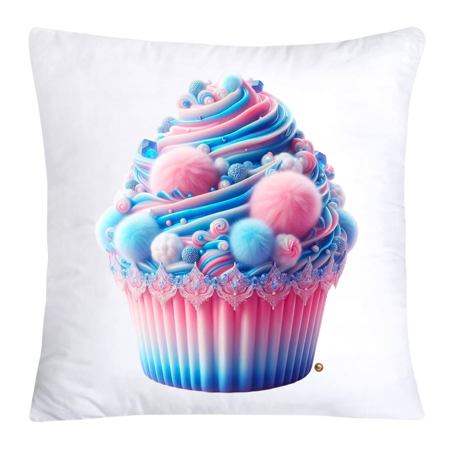Cotton Candy Pink and Blue Cupcake Pillow Covers-3277
