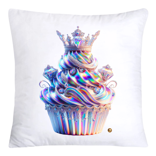 Silver Iridescent Royal Cupcake Pillow Covers 18x18-4636