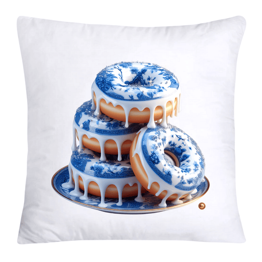 Blue Willow Whimsical Donut Throw Pillow Covers 18X18-4423
