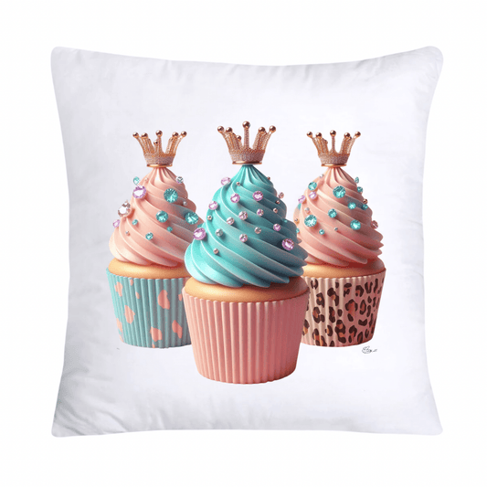 ROYAL AND WILD ANIMAL PRINT CUPCAKE PILLOW COVERS 18X18-3768