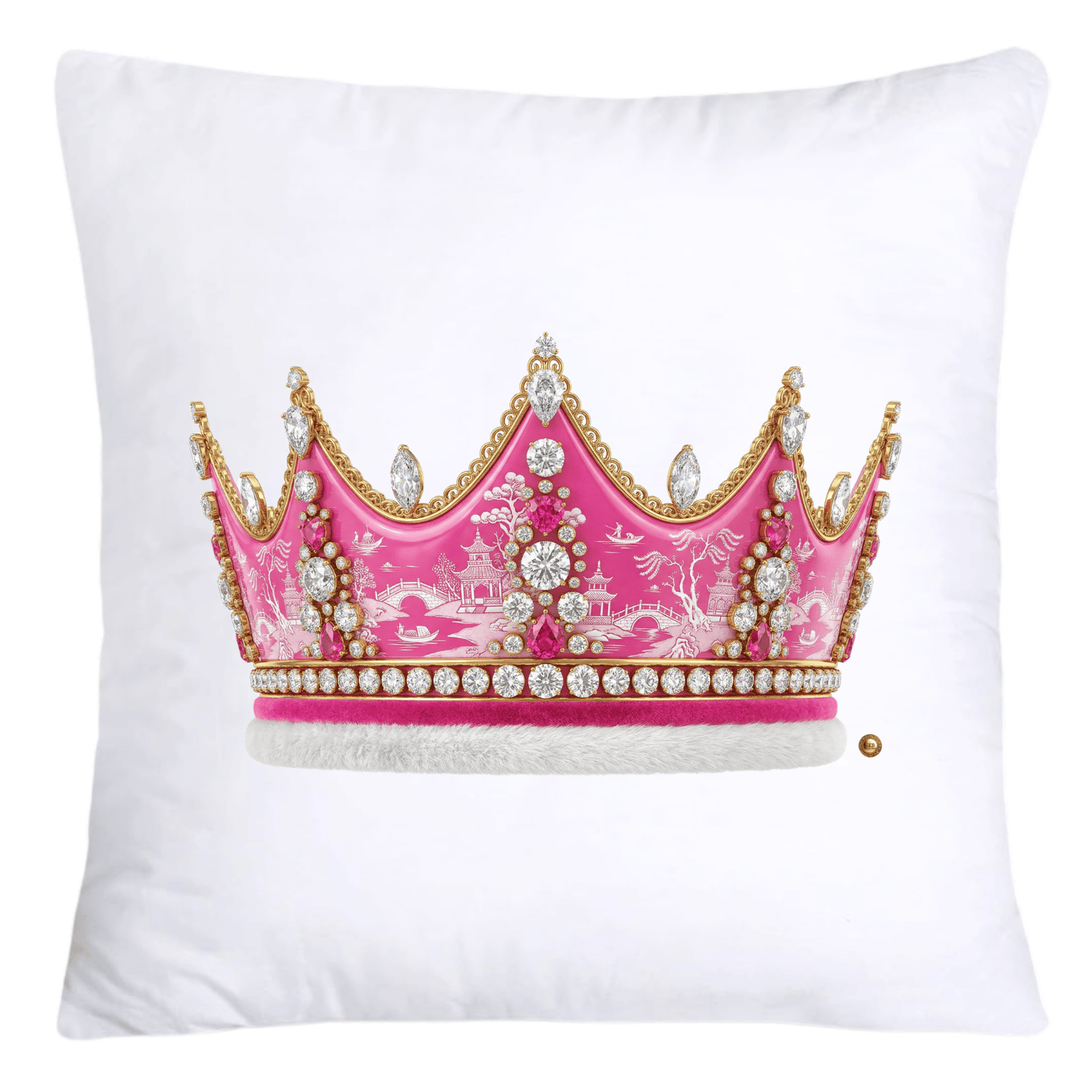 Pink Willow Royal King/Queen Crown Pillow Covers-4379