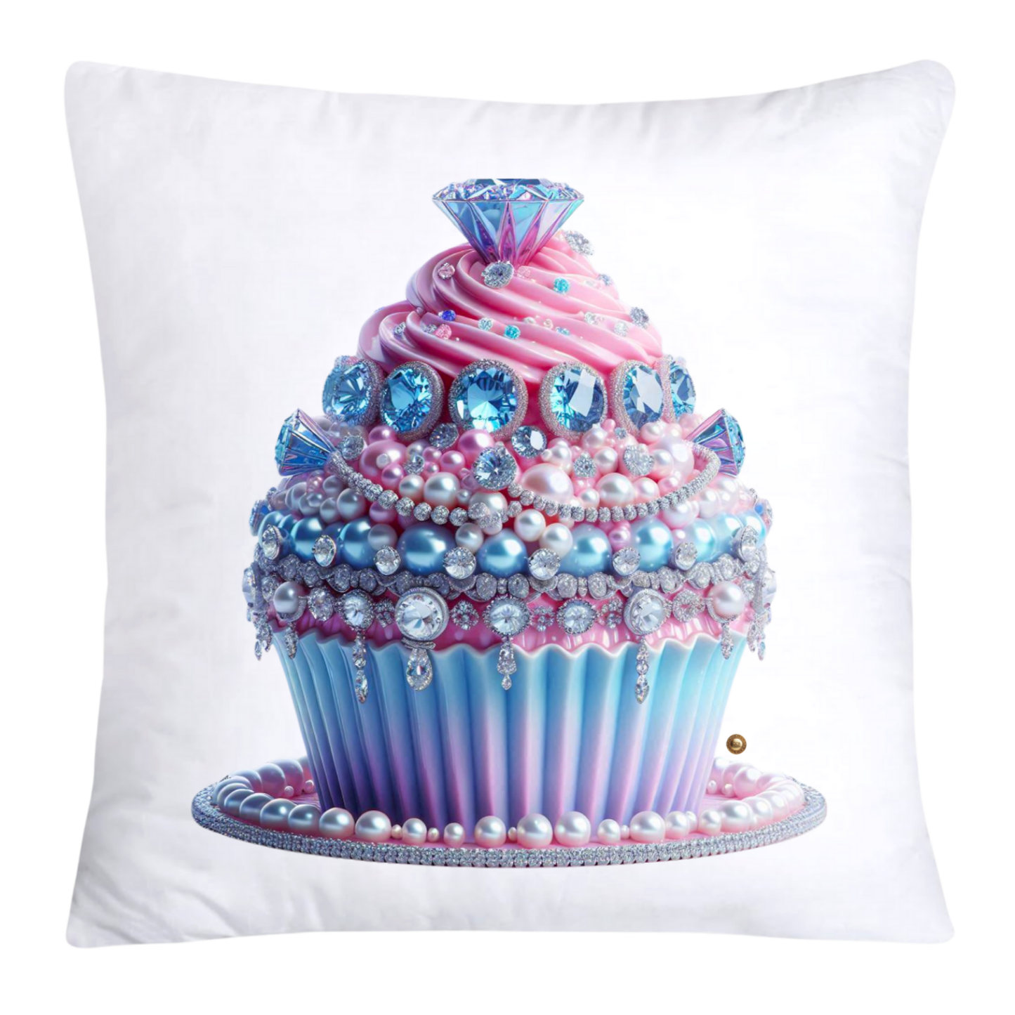 Cotton Candy Pink and Blue Cupcake Pillow Covers-3246