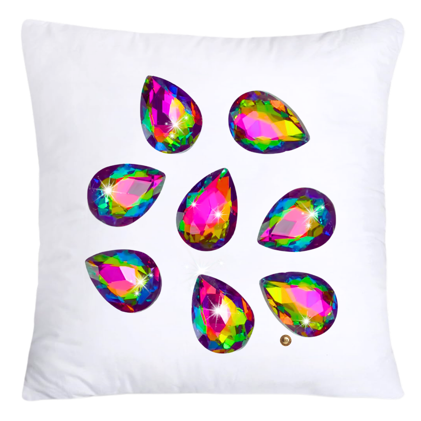 Sparkling Diamonds and Gemstone Pillow Covers 18x18-4719