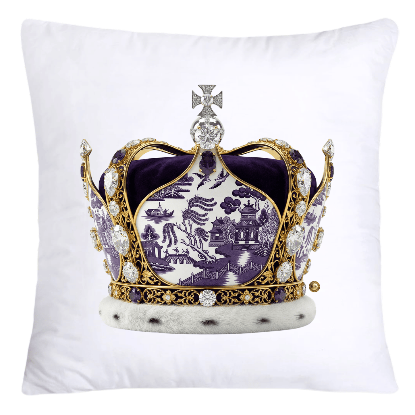 Purple Willow Royal King/Queen Crown Pillow Covers-4410